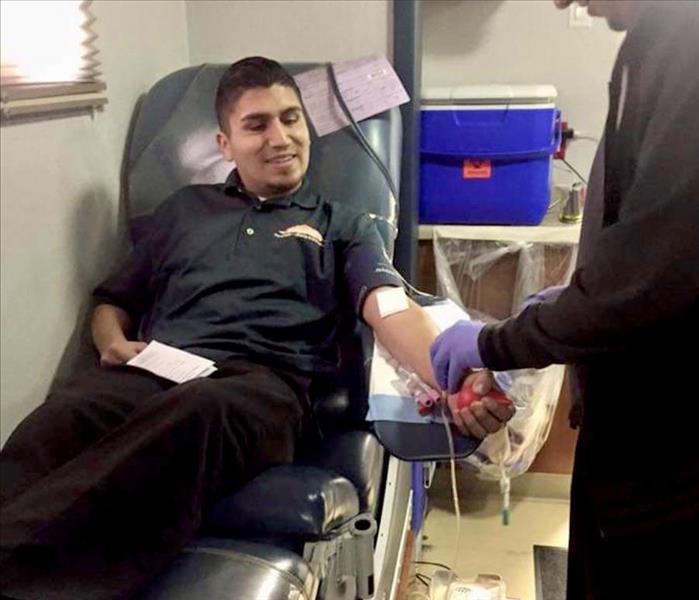 SERVPRO Technician donating blood